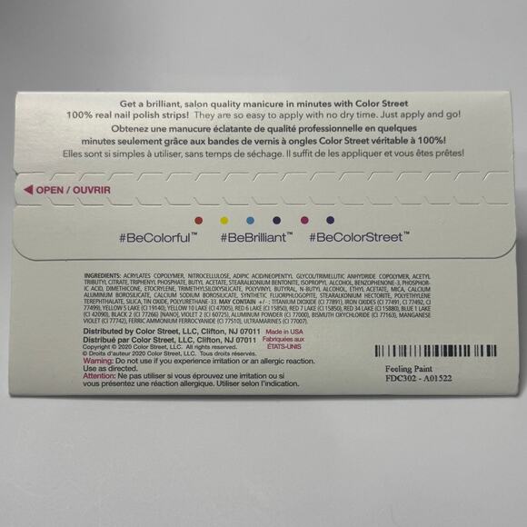 NWT Color Street "Feeling Paint" Pastel Blue With Darker Blue Accents - Picture 3 of 4